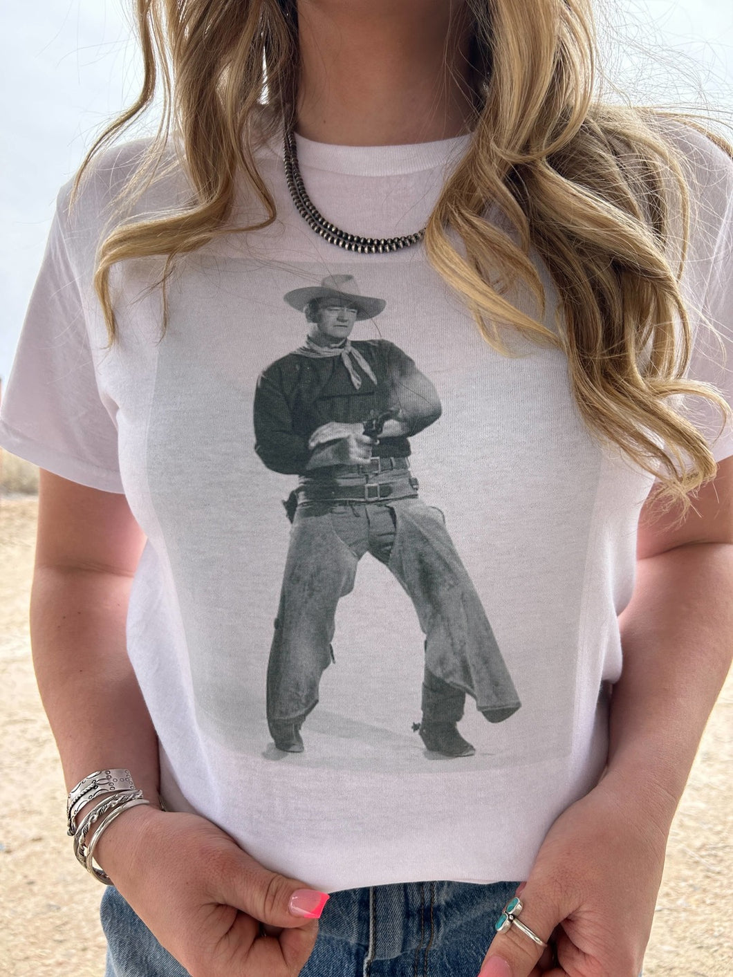 John Wayne tee: White, S