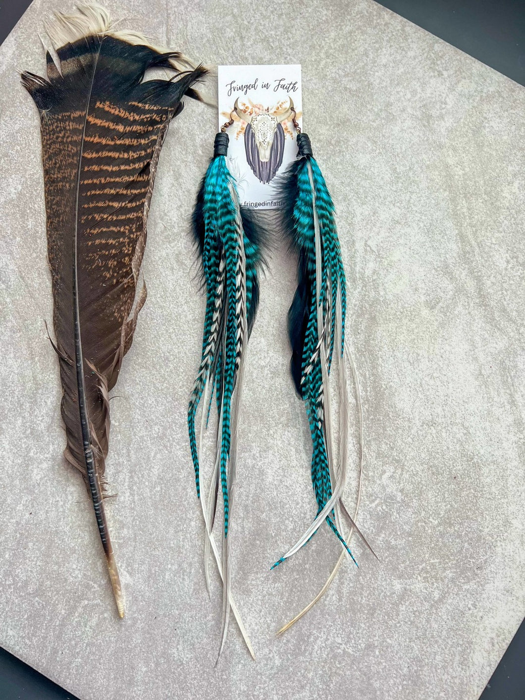Saco Feather Earrings: Turquoise