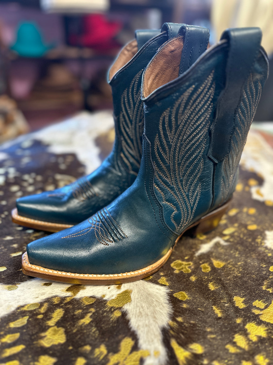 Circle G - Navy Blue Embroidery Ankle Boot