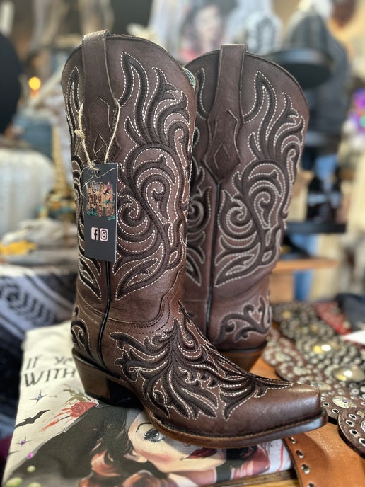 Corral- Brown Pattern W/ Embroidery