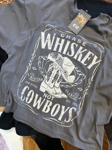 Whiskey Cowboys Crop T Shirt