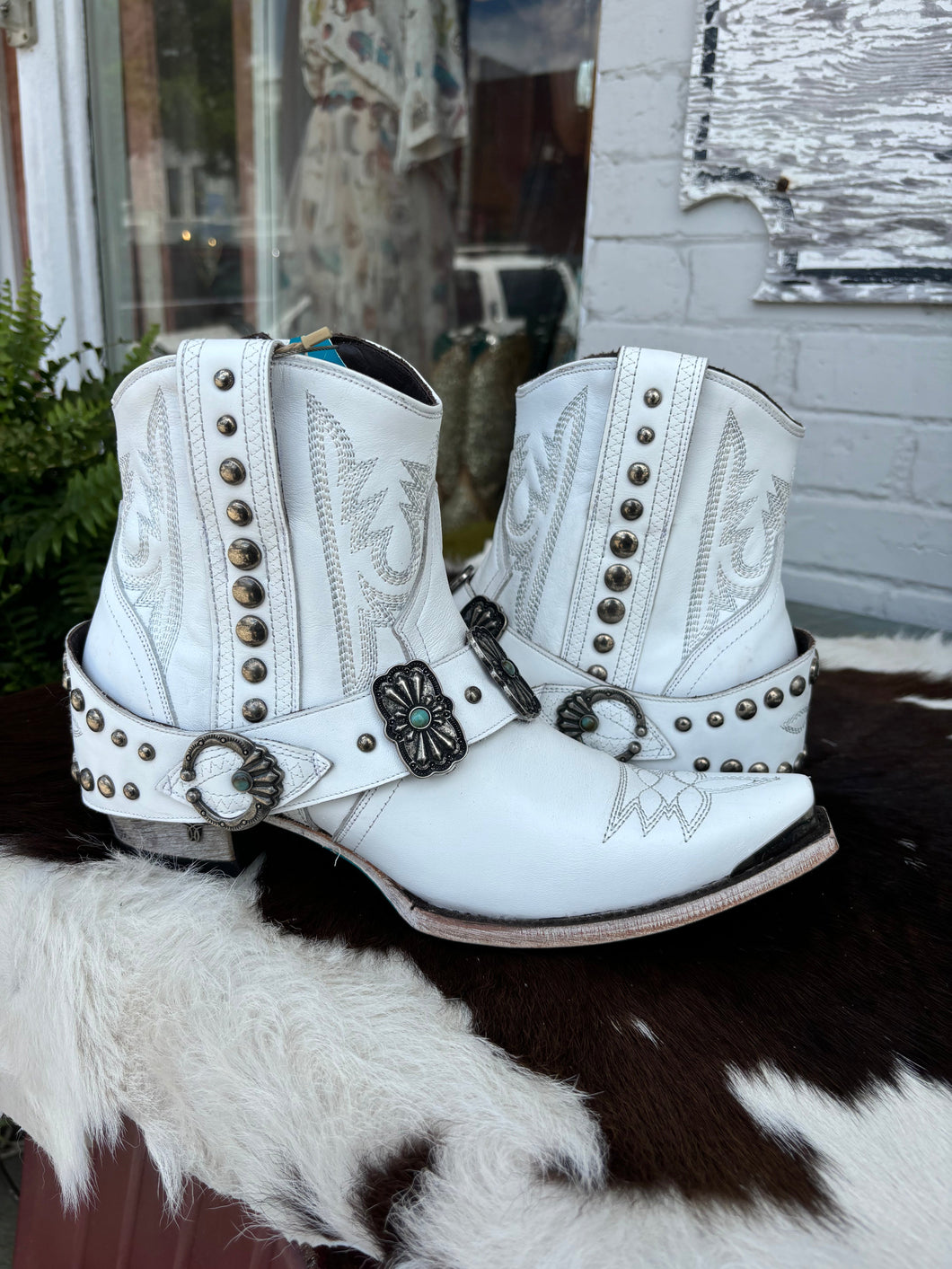 Lane- Punk White Ankle Bootie