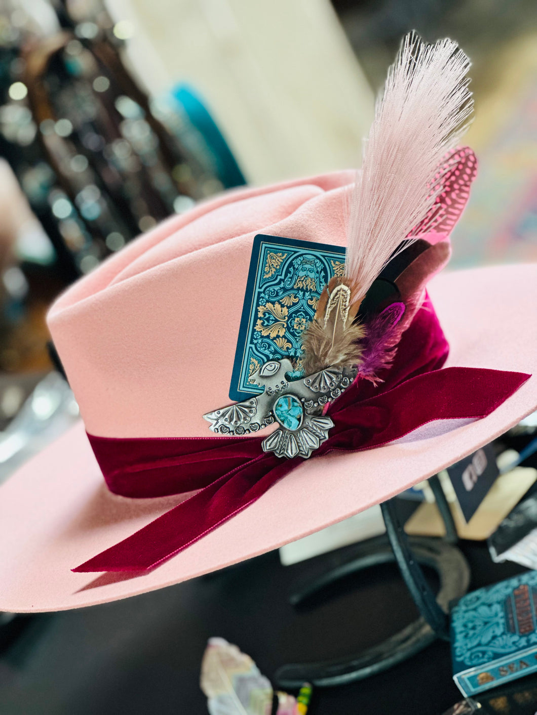 Pink Felt Hat With Arrow Crown