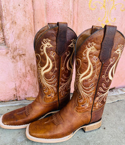 Circle G- Peacock Embroider Western Boots
