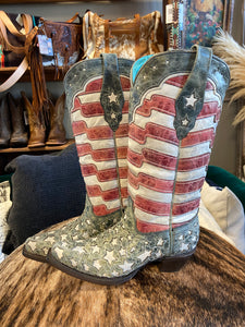 Corral- Distressed USA Boot With Glow In The Dark Embroidery