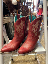 Load image into Gallery viewer, Corral- Red Ankle Boot With Tan Embroidery
